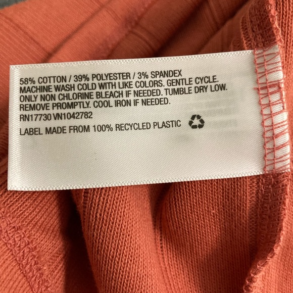 Salmon Bodycon Stretchy Ribbed Midi Dress Turtleneck Long Sleeve NWT - Picture 7 of 7